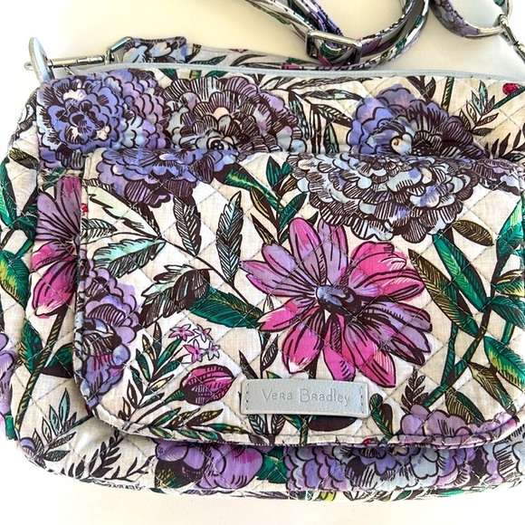 Vera Bradley Lavender Meadow Carson Floral Ladybug Crossbody Shoulder Bag - Picture 4 of 13